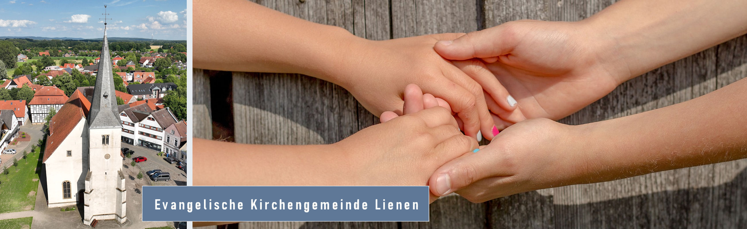 Vier ineinander greifende Hände