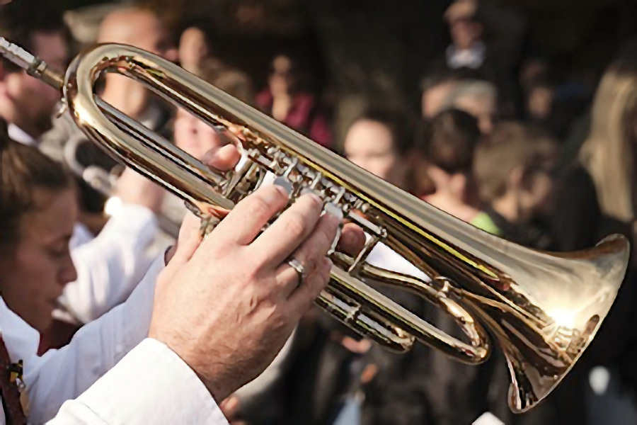 Detailfoto einer Trompete