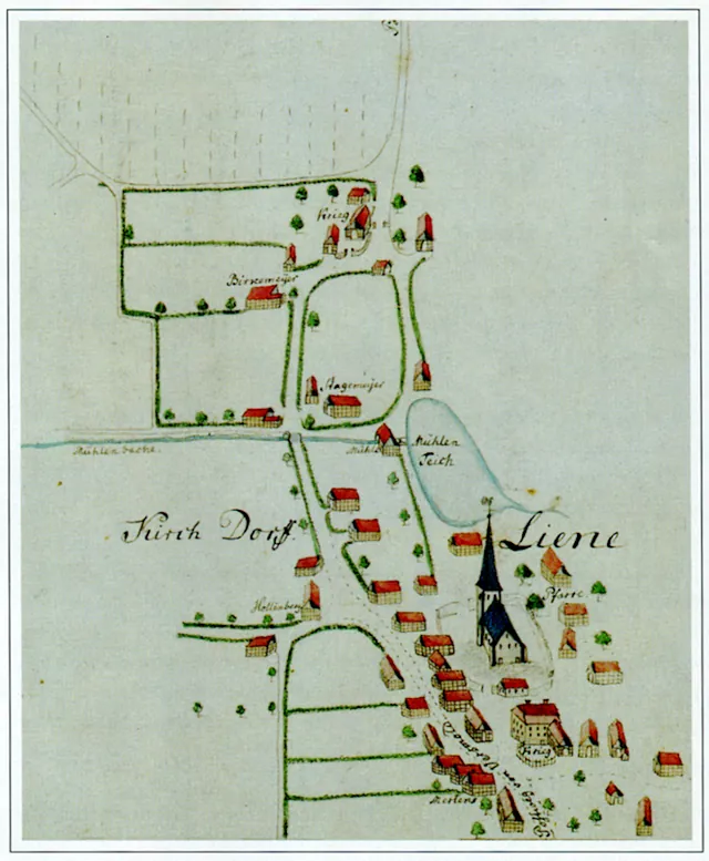 Einfache historische Karte von Lienen